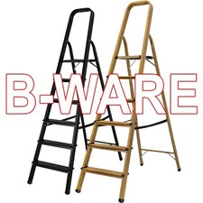 B-Ware Craftfull Stehleiter Aluminium Haushaltsleiter klappbar Holz Klappleiter