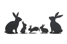 5er Set Hasenfamilie schwarz Hasen Osterhasen Familie Mutter Vater Kinder Metall