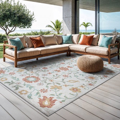 Outdoorteppich blumen modern - blumen,