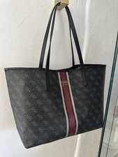 GUESS Damen Handtasche Shopper Tasche Schwarz Grau Rot