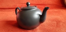 Pristine Teekanne klassisch, schwarz, England, Keramik, Steingut, nie gebraucht