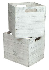 2er set holzkiste shabby weiß - set,