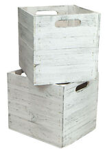 2er set Holzkiste Shabby weiß