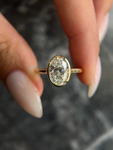 Ovaler diamant ring - ovaler,