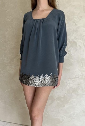 Women pinko dress blue silk - dress,