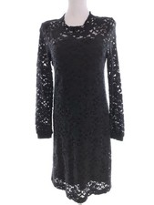 ✨ CONTAINER Kleid für Damen Spitzenstickerei Schwarz XS Langer Ärmel Baumwolle ✨