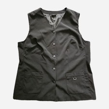 Damen Weste Knöpfe schwarz Gr 46  V-Ausschnitt 2 Taschen