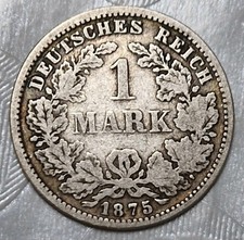 1 Mark 1875 F Deutsches Reich Echtsilber 900