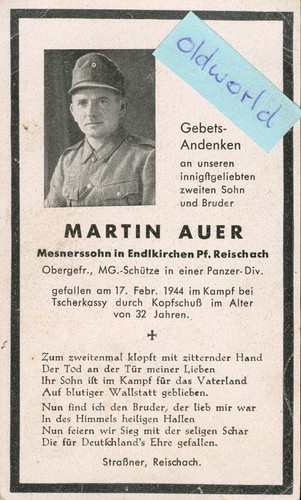 Wk2 sterbebild deathcard - wk2,