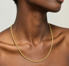 Damen Herren 4mm Solid 18K