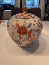 Seltener chinesischer Ingwertopf / Deckeldose Handbemalt & Goldverziert