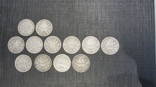 12 x 1 Mark Kaiserreich 1873-1887 Silber siehe Fotos