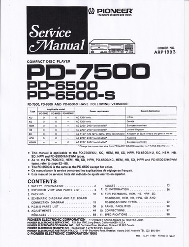 Service manual anleitung - service, für