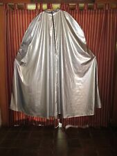 Lackcape lang weit Brustreißverschluß silber Vinylcape wide wetlook Unisex