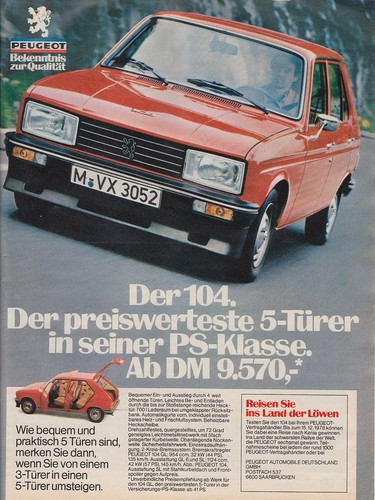 Peugeot 104 reklame - peugeot,