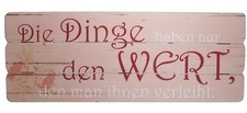Bild Philosophie Spruch Dinge Wandbild MDF Poster Vintage Shabby Deko 30x80 cm