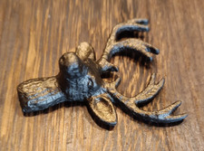 Magnet Hirschkopf   Eisen  Antiklook Metalic braun Landhaus