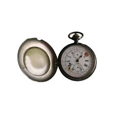 Leonidas Taschenuhr Chronograph, U-Boot 1930s  Edelstahl Reparatur  bedürftig 