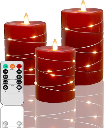 Led kerzen set stück rot - led,