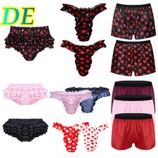 DE Herren Seide Satin Rüschen