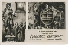 alte AK Heidelberg 1935, Das große Heidelberger Faß und der Zwerg Perkeo