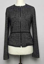 Hugo Boss m.Baumwolle Leinen Gr 36 Bouclé Blazer Jacke Sakko Jackett Marine 8029