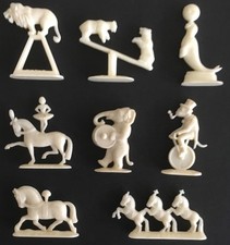 MARGARINEFIGUREN 50er Jahre EFFKA ZOO ZIRKUS TIERE LÖWEN BÄR PFERDE AFFE ELEFANT