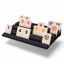 Rummikub erweitertes Ablagebrett -  Stabiler Aufsteller mit vier Reihen Schwarz