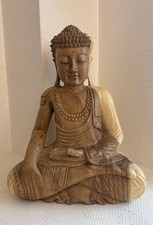 Dekofigur Buddha Massivholz