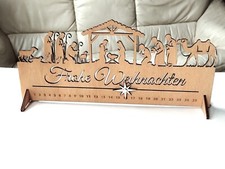 Adventskalender aus Holz „Frohe Weihnachten“ – Heilige Szene