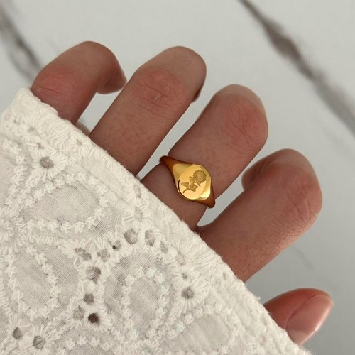 Ring vergoldet boho rose blume - ring,