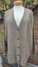 Siegel Damen Strickjacke Gr. 52 Rautenmuster Merinowolle 