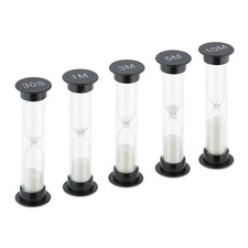 Sanduhren Set 5x Stundenuhr Kochen Kinder Zahnputzuhr Sand Teeuhr Eieruhr Zeit