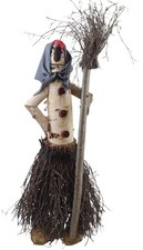 Figurka ogrodowa drewniana BABA JAGA CZAROWNICA z brzozy 70 cm