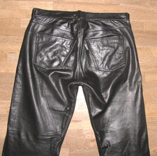 - ENJOY - Herren- LEDERJEANS / Lederhose in schwarz aus Glattleder in W34 / L33
