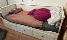 Bett ausziehbar IKEA Hemnes weiß 80x200cm 3 Schubladen inkl. Nachttisch