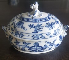 Meissen Zwiebelmuster Terrine mit Deckel 2. Wahl Porzellan Suppenterrine