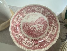 6 Speiseteller  Villeroy & Boch Serie Burgenland Rot-Weiß Durchmesser 27 cm