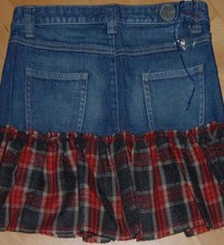 JEANS ROCK blau kurz Used