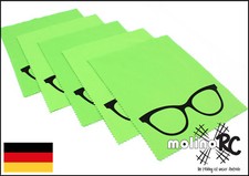 5x Brillenputztuch groß grün Brille Poliertuch Mikrofaser Reinigungstuch Display