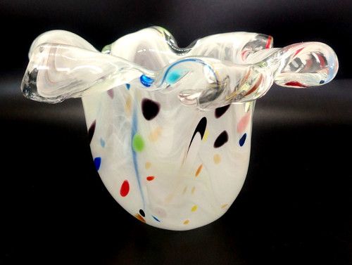 Vintage opal kunstglas vase - opal,