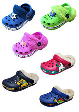 Kinder Clogs warm gefüttert Hausschuhe Gartenschuhe Freizeit Kita Gr.18-35 neu