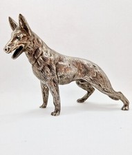 Figuren skulpturen Silber, Schäferhund, Hund Tier Silber 