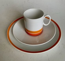 Vintage Thomas Medallion Retro Orange Gedeck  Tasse Untertasse Teller Design