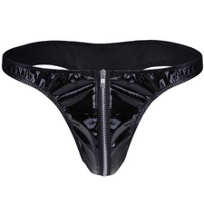Herren G-string sexy Lackleder