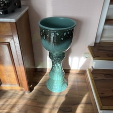Blumen Topf Säule Blumentopf Keramik Dekoration Silberdistel Kerzenhalter Vase