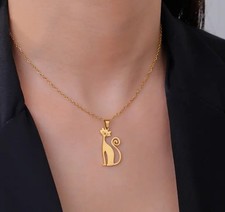 Halskette mit Katzenanhänger