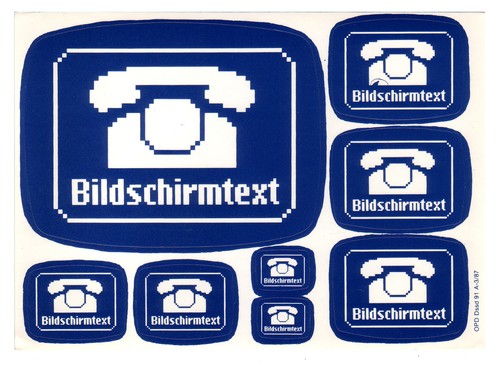 Btx aufkleberbogen aus den - btx,