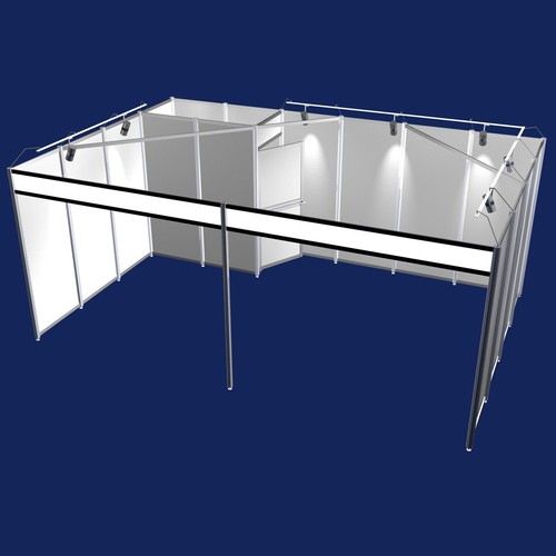 Messestand mit beleuchtung - messestand,
