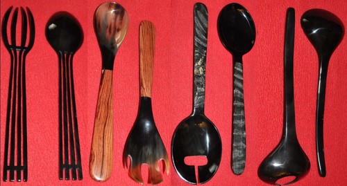Horn salatbesteck diverse - horn,